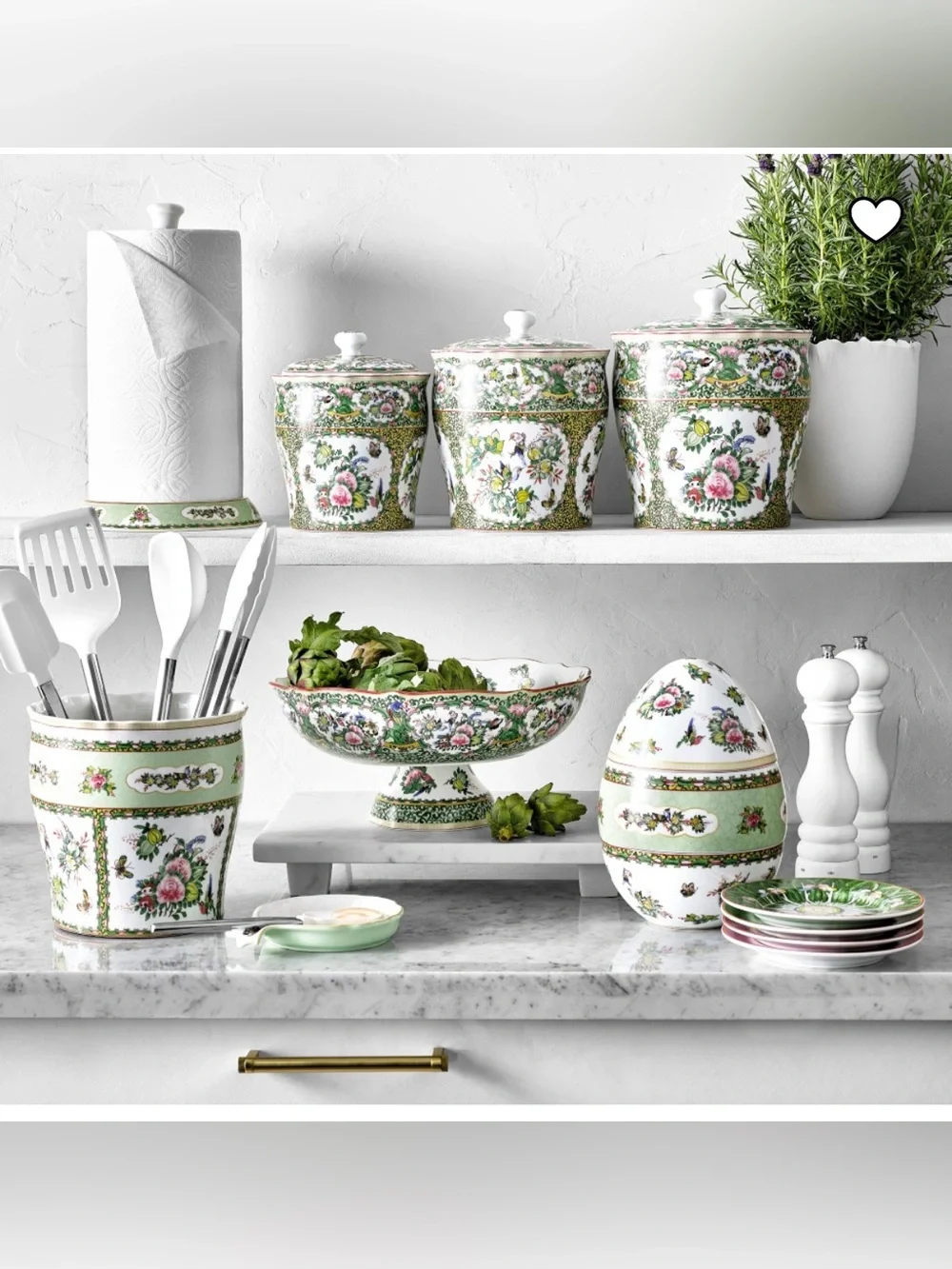 Brand New Williams Sonoma Porcelain Famille Rose Stackable Egg, NWT